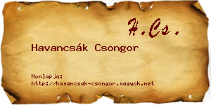 Havancsák Csongor névjegykártya