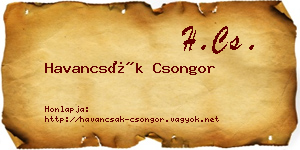 Havancsák Csongor névjegykártya